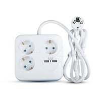 3 Ways Socket With USB Square 3G 1.55MM*