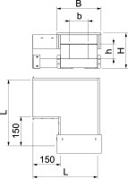 OBO PLCS B090810 Oblouk 90° pro PYROLINE Con 100x80 šedá