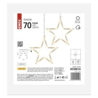 LED vánoční závěs - 7 hvězd, 67x125 cm, vnitřní, teplá bílá EMOS DCGW14