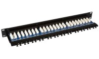 19" Patch panel 24 x RJ45 CAT5E UTP s vyvaz. lištou černý 1U SOLARIX 24000141