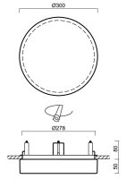 Vestavné LED svítidlo s plastovým stínidlem DELIA V1 18W IP44 DALI 27-65K bílá