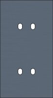 2násobný čelní panel, svislý, NIKO Toggle alu BLUE GREY BRUSHED 226-57852