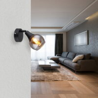 Nástěnné svítidlo GLYPTAR černá 1x40W E14 IP20 GLOBO 57904-1