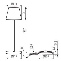 Stolní lampička INITA LED CB B KANLUX 36327