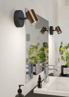 Nástěnné bodové svítidlo CONSUMA 1 GU10 5W IP44 černá/matný bronz EGLO 300587