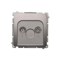 Zásuvka R-TV koncová, oddělená 1x vstup: 5-862 MHz Inox BMZAR1/1.01/21