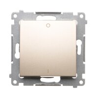 Spínač dvojpólový, řazení 2, (strojek s krytem)10AX, 250V, zlatá matná
