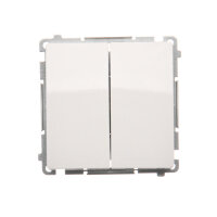 Ovládač zapínací dvojitý, řazení 1/0+1/0, 16AX 250V~, bílá BMP2.01/11