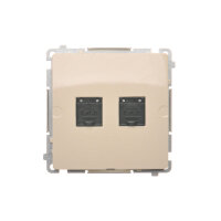 Zásuvka počítačová RJ45 dvojnonásobná kat. 6, s protiprachovou clonou, béžová