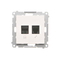 Zásuvka datová RJ45 kat. 5e + telefonní RJ12 (přístroj s krytem) bílá matná