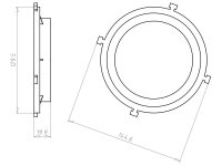 Přední kryt, HaloX 100, průměr 95 mm, do betonu KAISER 1281-06