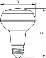 Reflektorová LED žárovka PHILIPS CorePro LEDspot ND R80 8-100W E27 827 36D