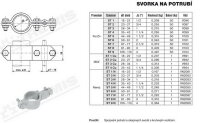 Svorka na potrubí 1'' ST 3 (FeZn) d34 mm TREMIS V098