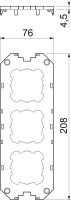 OBO UT4 D3 Kryt přístrojové vložky 28x76x13 grafitově černá Polyamid PA