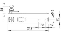 OBO 157 L-VA Střešní držák vedení 210mm Nerez ocel materiál 1.4307 A2 1.4301