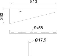 OBO AW 80 81 FT Nástěnný výložník B810mm Ocel žár.zinek