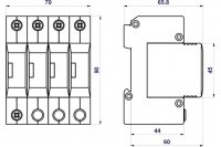 Svodič rázového přepětí HSA-440/3+1 M SPD typ 2+3 HAKEL 27543