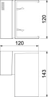 Vnitřní roh OBO BRK IE70110 cws SIGNA BASE nastavitelný 120x143x120 krémová bílá
