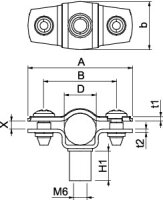OBO ASG 732 12 A4 Distanční příchytka s připojovacím závitem M6 10-12mm Nerez