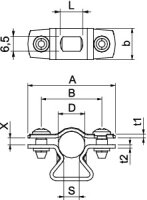 OBO ASL 733 12 A2 Distanční příchytka s připojovacím závitem M6 10-12mm Nerez