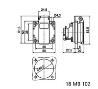 Zásuvka vestavná 16A 3p 230V IP54 SCHUKO Quick-Connect (modrá) BALS 71099