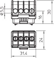 OBO KL-T 06-16 Svorkovnice 16mm2 světle šedá Polyamid PA