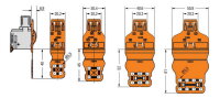 center locking with strain relief; Pin spacing 10.16 mm; orange, oranžová