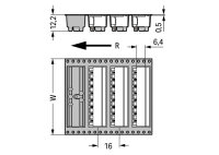 Konektor s pájecími piny THR, pájecí kontakt 1,2x1,2 mm, úhlové, černá 9pól.