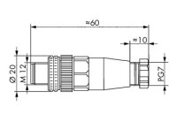 Konfek. konektory 4pól. Zástrčka M12, axiální, kódování A WAGO 756-9201/040-000