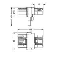 T-rozdělovač 3pól. Kód. B světle zelená WAGO 770-1612