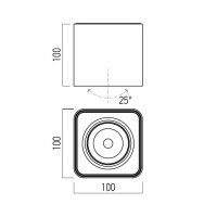 XKUBO SURF. SQ. LIGHT FITING 10W 220-240