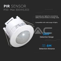 PIR Ceiling Sensor White 360°, VT-8051 V-TAC SKU1356