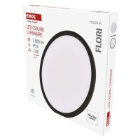 LED přisazené svítidlo FLORI kruhové, černé, 18W, neutrální bílá EMOS ZM1404