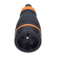Zásuvka do vlhka, přímá, IP44, černá-oranžová SOLIGHT P68