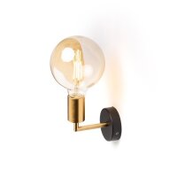 ARAQ nástěnná česaná mosaz/černá 230V E27 42W RENDL R13890