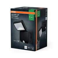 Battery LED Spotlight Single 4W 4000K IP54 Black LEDVANCE 4099854497490