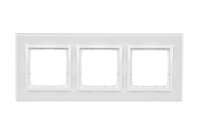 Rámeček 3 -násobný Simon 54 Nature, IP20/IP44, skleněný bílá perla DRN3/70