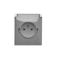 Zásuvka jednonásobná- verze IP44 - transparentní vičko bílá ACGZ1C/11A