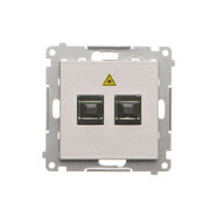 Zásuvka optická 2 násobná SC/APC (přístroj s krytem) hliníková matná