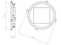 Přední kryt, HaloX 100, čtvercový 75 x 75 mm, do betonu KAISER 1281-69