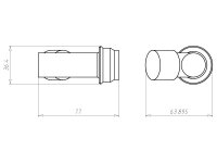 Koleno 30° pro trubku 25 mm, do betonu KAISER 1202-34