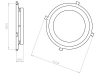 Přední kryt, HaloX 100, průměr 90 mm, do betonu KAISER 1281-65