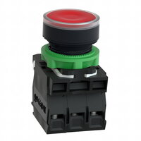 Schneider xB5AW3465 Ovládač stiskací prosvětlený,lícující,1 Z+1V,250V-rudý