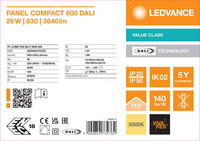 LED panel COMPACT 600 DALI 26W 830 LEDVANCE 4099854734762
