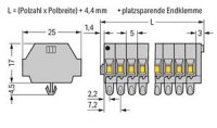 2vodičová svorkovnicese západkami šedá 0,08-1,5mm2 4pól.