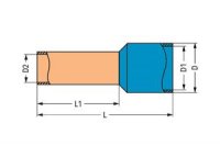 Dutinka pro 0,75 mm2/18 AWG s plastovým límcem šedá WAGO 216-222