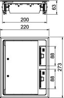 OBO GES6 U 7011 Přístrojová jednotka pro montáž kanálů 273x220x61 ocelově šedá