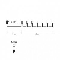 LED vánoční řetěz, 4m, teplá bílá, časovač