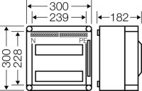 Mi-Jističová skříň, 24 modulových jednotek, odklápěcí víko HENSEL MI 1220