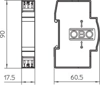 OBO TKS-B Svodič přepětí typ 1+2 / D1+C2 120V AC